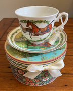 Running Horses Porcelain Teacup