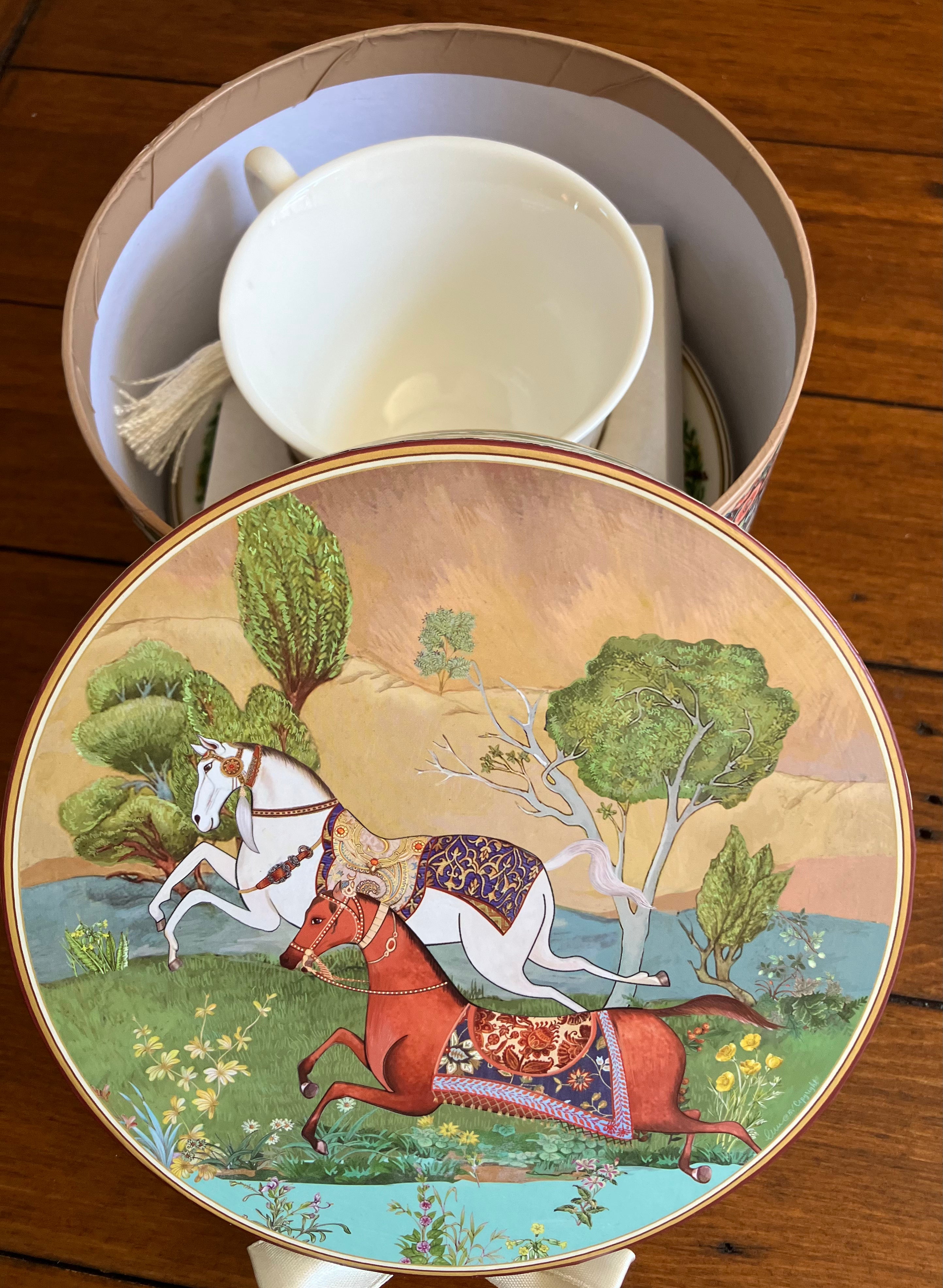 Running Horses Porcelain Teacup