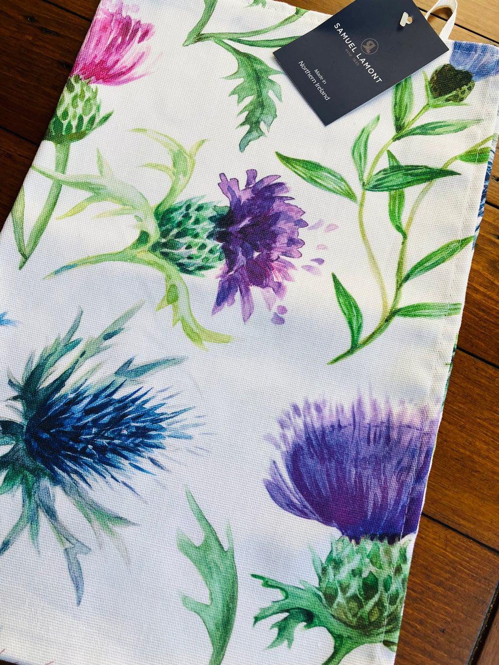 Scottish Thistles Cotton Tea Towel