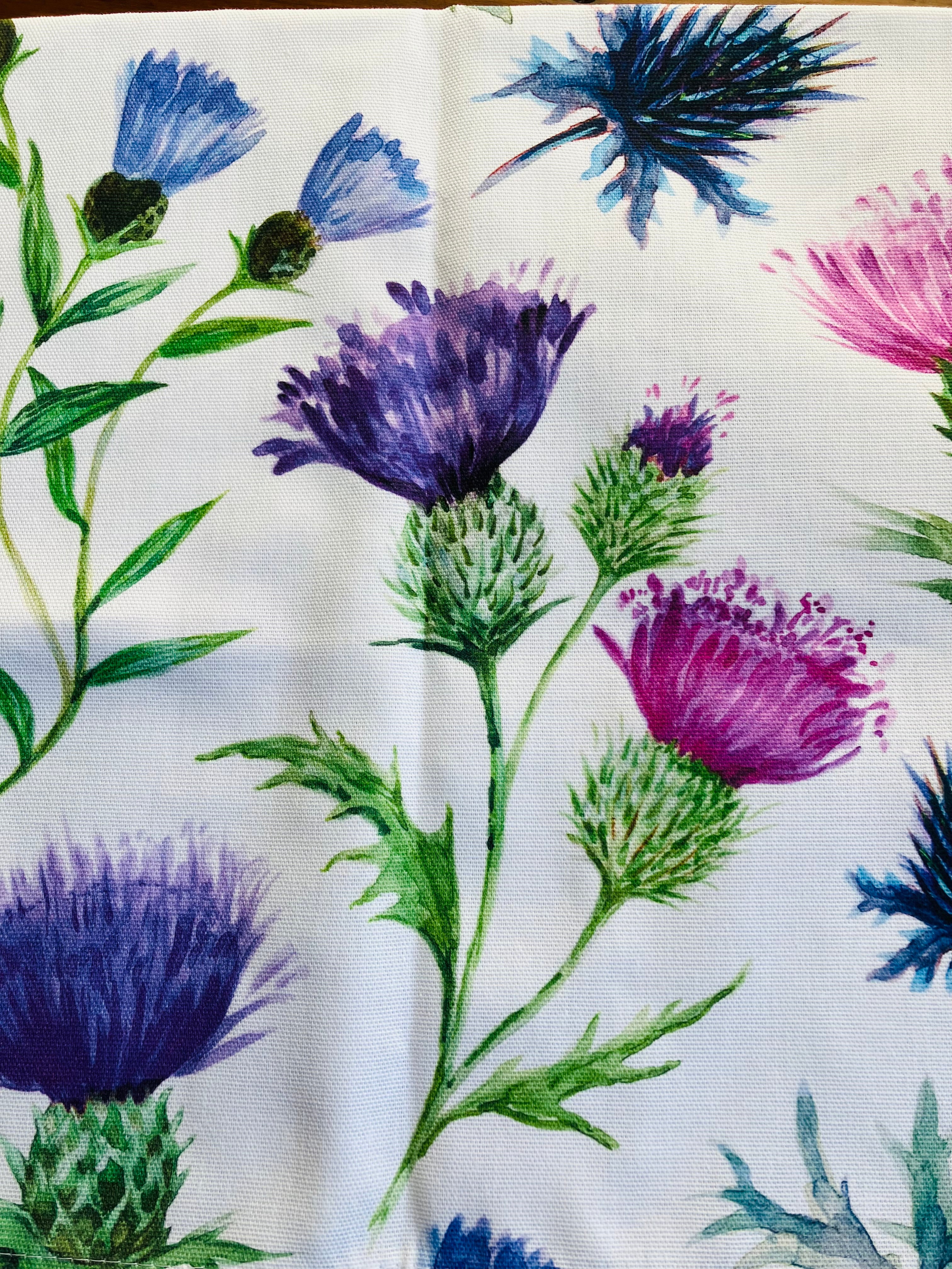 Scottish Thistles Cotton Tea Towel
