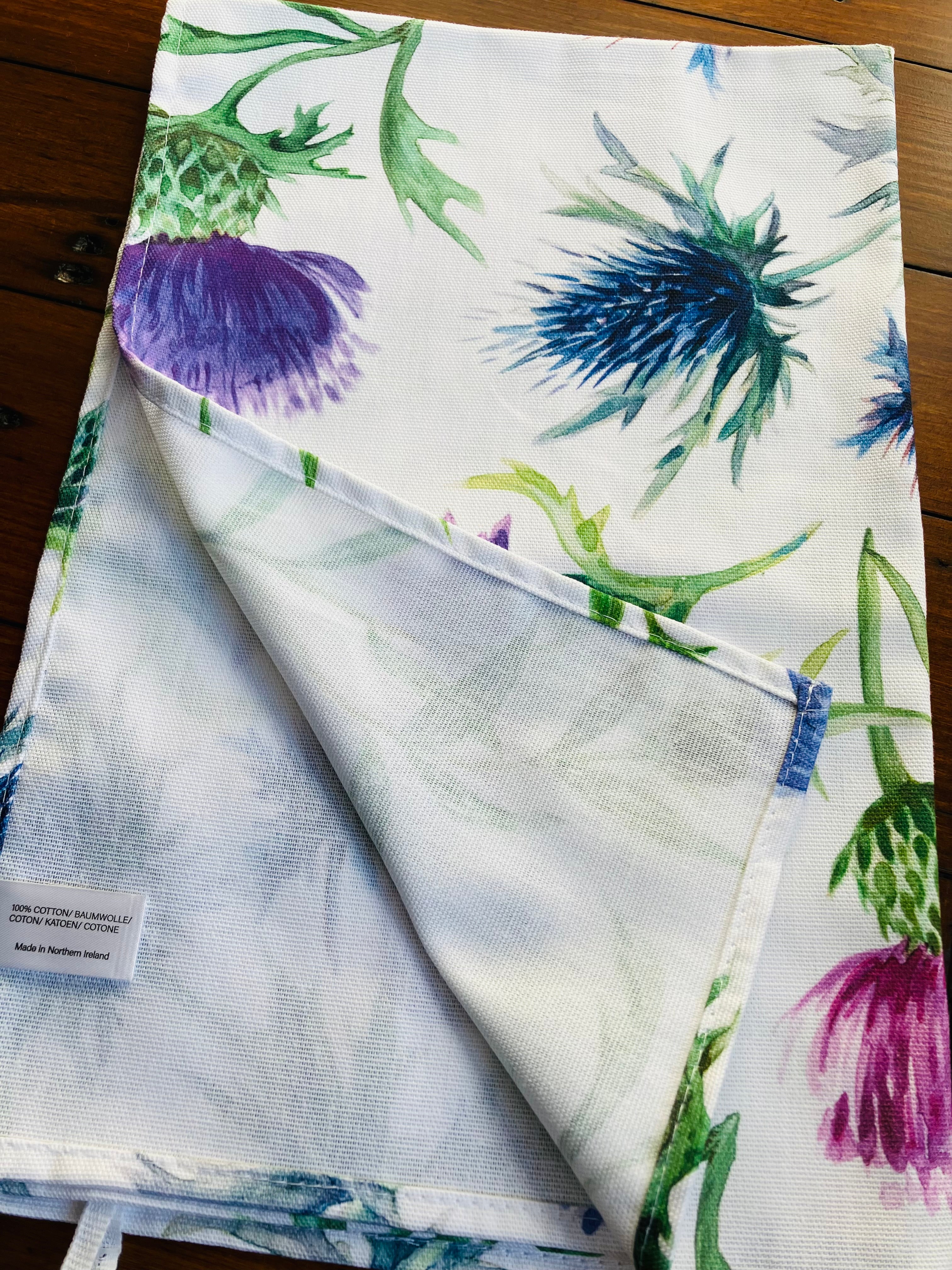 Scottish Thistles Cotton Tea Towel